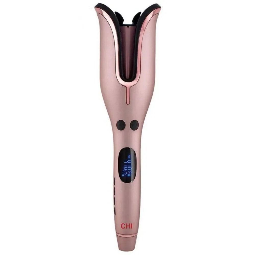 Spin & Curl Ceramic Automatic Rotating Hair Curler Iron - Rose Gold